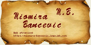 Miomira Bančević vizit kartica